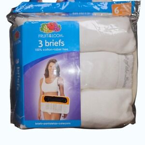 Vintage 2006 NWT Fruit of‎ the Loom Ladies 3 Pack Cotton Brief White Size Medium